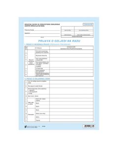 OR PRIJAVA OZLJEDE NA RADU (Obrazac OR); Arak, 21 x 29,7 cm