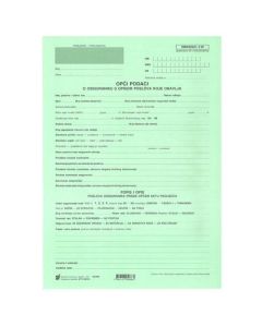 V-397/A OPĆI PODACI O OSIGURANIKU S OPISOM POSLOVA KOJE OBAVLJA (Obrazac 2 IN); List, 21 x 29,7 cm