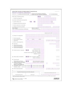 M-1 P/E PRIJAVA O POČETKU OSIGURANJA; Komplet 3 lista, 21 x 29,7 cm