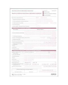 M-11 P/E PRIJAVA O POČETKU POSLOVANJA OBVEZNIKA DOPRINOSA; Komplet 2 lista, 21 x 29,7 cm