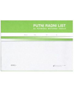 VI-10 PUTNI RADNI LIST ZA PUTNIČKO MOTORNO VOZILO; Blok 2 x 50 listova, 29,7 x 21 cm