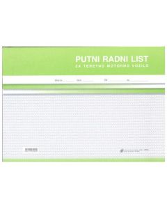 VI-26 PUTNI RADNI LIST ZA TERETNO MOTORNO VOZILO; Blok 2 x 50 listova, 29,7 x 21 cm