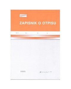 VII-16 ZAPISNIK O OTPISU; Blok 100 listova, 21 x 29,7 cm
