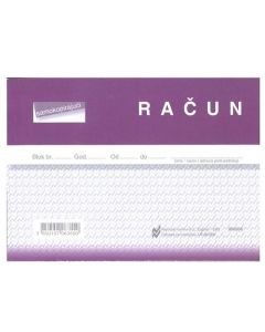 IX-359 RAČUN ZA OBAVLJENE USLUGE; Blok 100 listova, 14,8 x 10,5 cm