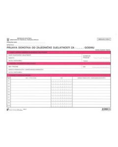 IX-358/11 PRIJAVA DOHOTKA OD ZAJEDNIČKE DJELATNOSTI (Obrazac DOH - Z); Arak, 29,7 x 21 cm