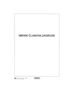 IX-408 IMENIK ČLANOVA ZADRUGE; Komplet arak + 7 listova, 21 x 29,7 cm