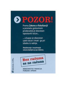 IX-412/M NALJEPNICA POZOR FISKALIZACIJA; PVC folija, 4,9 x 6,9 cm