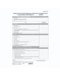 IX-421 Pregled poslovnih primitaka i izdataka od samostalne djelatnosti ostvarenih u____godini (obrazac P-PPI), set 2 lista, 21x29,7 cm