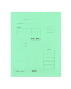 X-105 OMOT SPISA U PARNIČNOM POSTUPKU (ZELENI) - (Obrazac 14B); Arak, 25 x 32 cm