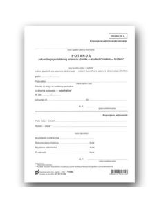 XI-10-42/A POTVRDA ZA KORIŠTENJE POVLAŠTENE VOŽNJE UČENIKA; List, 14,5 x 21 cm