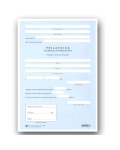 XI-4-138 PRIJAVNICA ZA OBRANU ZAVRŠNOG RADA; List, 21 x 29,7 cm