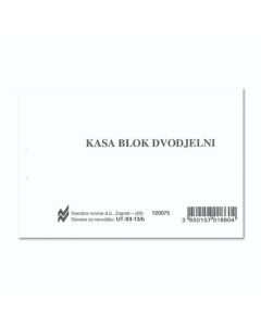 XII-13/B KASA BLOK (DVODJELNI); Blok 100 listova, 10 x 7 cm