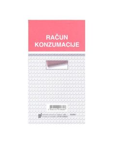XII-15/NCR RAČUN KONZUMACIJE; Blok 2 x 50 listova, 8 x 14,5 cm