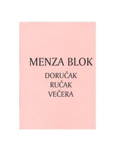 XII-20 MENZA BLOK "DORUČAK, RUČAK I VEČERA"; Blok 31 listić, 7 x 10 cm