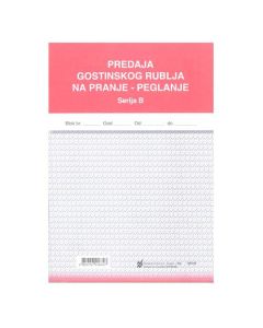 XII-36 PREDAJA GOSTINSKOG RUBLJA NA PRANJE I PEGLANJE; Blok 3 x 50 listova, 14,8 x 21 cm