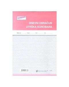 XII-37 DNEVNI OBRAČUN UTRŠKA KONOBARA; Blok 3 x 50 listova, 14,8 x 21 cm