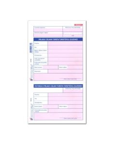 XII-51 PRIJAVA I ODJAVA BORAVKA TURISTA (Obrazac 1); Kartica, 13,5 x 25 cm