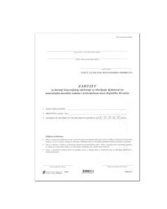 XII-70 ZAHTJEV ZA DAVANJE KONCESIJSKOG ODOBRENJA /PR.2; Komplet 2 lista, 21 x 29,7 cm