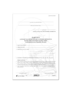 XII-71 ZAHTJEV ZA DAVANJE KONCESIJSKOG ODOBRENJA /PR.3; Komplet 2 lista, 21 x 29,7 cm