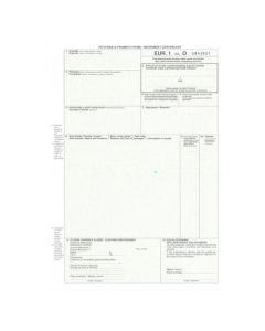 XIII-31 POTVRDA O PROMETU ROBE/MOVEMENT CERTIFICATE/EUR 1; Komplet 3 lista (1+2), 21 x 29,7 cm