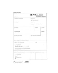 XIII-148 INF9 INFORMATIVNI OBRAZAC - UNUTARNJA PROIZVODNJA - POSTUPAK KOD VIŠE CARINARNICA (U/I) INF9; List, 21 x 29,7 cm