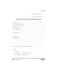 XVI-105 ZDRAVSTVENI LIST ZA DJECU I MLADEŽ ŠKOLSKE DOBI (Obrazac 3); Komplet (arak + list), 21 x 29,7 cm