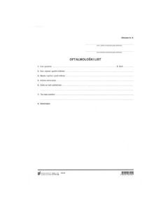 XVI-108 OFTAMOLOŠKI LIST (Obrazac 6); Arak, 21 x 29,7 cm