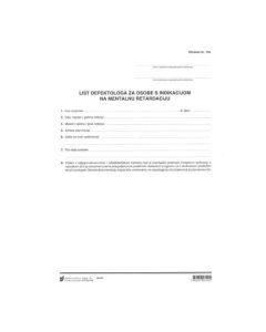 XVI-119 LIST EDUKACIJSKOG REHABILITATORA (Obrazac 13E); Komplet (arak + list), 21 x 29,7 cm