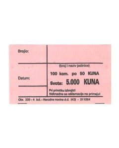 330-4 PASICA ZA 50 KUNA; Ovitak od 100 komada, Unutrašnje mjere 78 x 46 mm