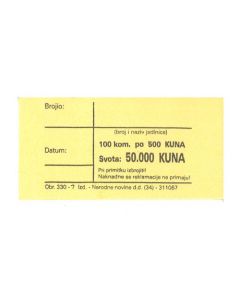 330-7 PASICA ZA 500 KUNA; Ovitak od 100 komada, Unutrašnje mjere 83 x 46 mm