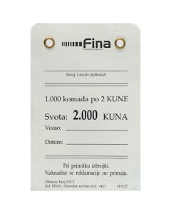 333-2 PRIVJESNI KARTON (2 KUNE); Komad, 6,5 x 10 cm