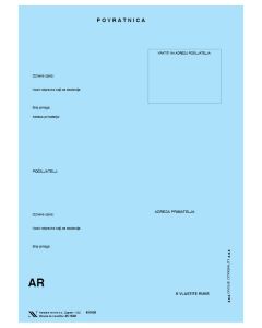 Kuverta s povratnicom plava 210X12" (6") 0+vrećica M 60 g/m2, kutija 750/1