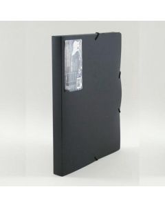 Fascikl s klapnama i gumicom PP A4, Foldermate Black Dot art.572, crni