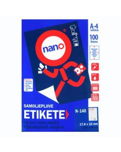 Etikete za laserske i ink-jet pisače, odljepljive Nano, N-140, 17,8x10 mm, 100/1