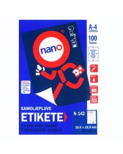 Etikete za laserske i ink-jet pisače, odljepljive Nano, N-142, 35,6x16,9 mm, 100/1
