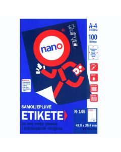 Etikete za laserske i ink-jet pisače, odljepljive Nano, N-145, 48,5x25,4 mm, 100/1