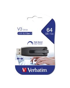 USB 64GB 3.0 (3.2 Gen 1) V3, Verbatim, crni, V049174
