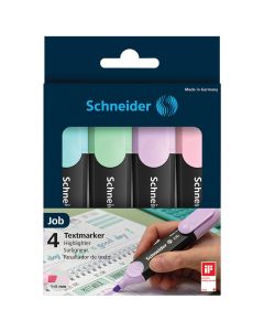 Tekstmarker Schneider, Job pastel, 1-5 mm, set od 4 boje