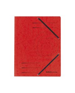 Fascikl prešpan s klapnom i gumicom, A4, Crveni, Herlitz