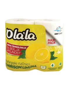 Ručnici papirnati bijeli Olala limun maxi, troslojni, rola 22cm, 2/1