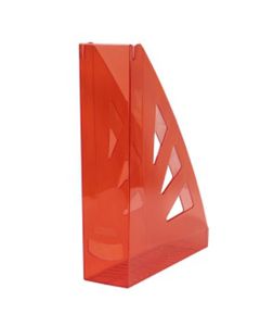 Stalak za spise okomiti, PVC, prozirni crveni, Office products