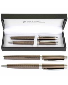 Pisaća garnitura Centaurus 192900, siva, kemijska olovka + nalivpero