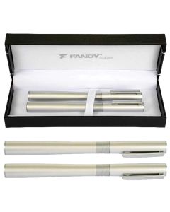 Pisaća garnitura Virgo 192901, srebrna, kemijska olovka + nalivpero