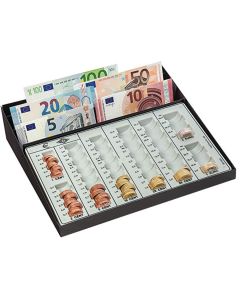 Uložnica za eurokovanice i novčanice, 270x255x65mm, Kapacitet: EUR 125.75, svjetlosiva