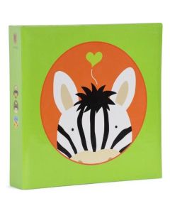 Album za slike Henzo 240x240 mm, 100 bijelih stranica za 200 slika dimenzija 100x150 mm, na ulaganje, Jungle Zebra