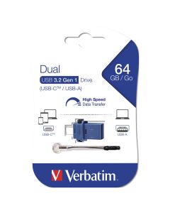 USB-C/USB-A 64GB, 3.2 Gen 1, Store'n'Go, plavi, V049967