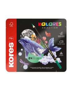 Bojice drvene Kores 24/1 u metalnoj kutiji