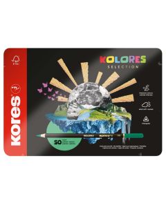 Bojice drvene Kores 50/1 u metalnoj kutiji