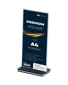 Nosač obavijesti T - A6 Premium 100X64X222 mm, na crnoj podlozi