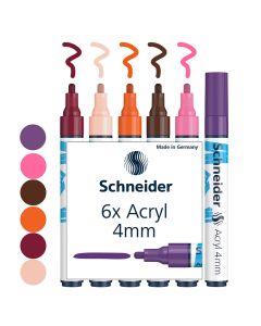 Flomaster Schneider, akrilni marker, Paint-It 320, 4 mm, intenzivne boje 6/1